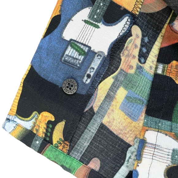 FENDER / DA VINCI Vintage Guitars All Over Mens Short Sleeve Button Up Shirt XL. - Picture 6 of 12